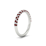 Load image into Gallery viewer, trio-diamond-wedding-band-with-ruby-in-white-gold-FD9124BGRUDR-NL-WG

