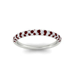 Load image into Gallery viewer, trio-diamond-wedding-band-with-ruby-in-white-gold-FD9124BGRUDR-NL-WG
