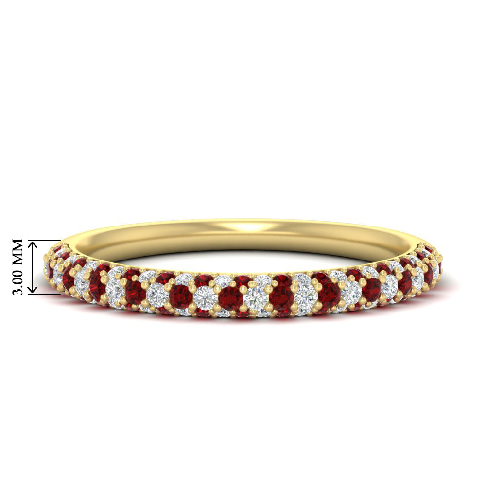 trio-diamond-wedding-band-with-ruby-in-yellow-gold-FD9124BGRUDR-NL-YG