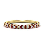 Load image into Gallery viewer, trio-diamond-wedding-band-with-ruby-in-yellow-gold-FD9124BGRUDR-NL-YG
