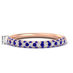 Load image into Gallery viewer, trio-diamond-wedding-band-with-sapphire-in-rose-gold-FD9124BGSABL-NL-RG
