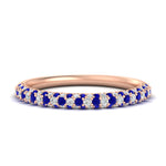 Load image into Gallery viewer, trio-diamond-wedding-band-with-sapphire-in-rose-gold-FD9124BGSABL-NL-RG
