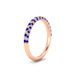 Load image into Gallery viewer, trio-diamond-wedding-band-with-sapphire-in-rose-gold-FD9124BGSABL-NL-RG

