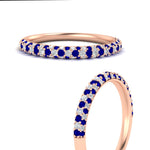 Load image into Gallery viewer, trio-diamond-wedding-band-with-sapphire-in-rose-gold-FD9124BGSABL-NL-RG
