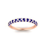 Load image into Gallery viewer, trio-diamond-wedding-band-with-sapphire-in-rose-gold-FD9124BGSABL-NL-RG
