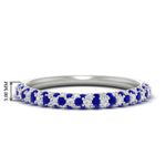 Load image into Gallery viewer, trio-diamond-wedding-band-with-sapphire-in-white-gold-FD9124BGSABL-NL-WG
