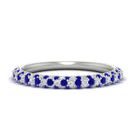 Load image into Gallery viewer, trio-diamond-wedding-band-with-sapphire-in-white-gold-FD9124BGSABL-NL-WG
