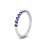 Load image into Gallery viewer, trio-diamond-wedding-band-with-sapphire-in-white-gold-FD9124BGSABL-NL-WG
