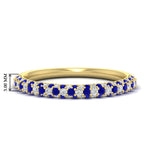 Load image into Gallery viewer, trio-diamond-wedding-band-with-sapphire-in-yellow-gold-FD9124BGSABL-NL-YG
