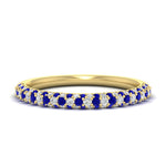 Load image into Gallery viewer, trio-diamond-wedding-band-with-sapphire-in-yellow-gold-FD9124BGSABL-NL-YG
