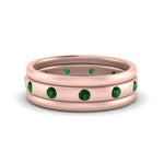 Load image into Gallery viewer, trio-stack-station-emerald-band-in-rose-gold-FDM9236BGEMGR-NL-RG.jpg
