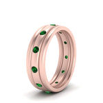 Load image into Gallery viewer, trio-stack-station-emerald-band-in-rose-gold-FDM9236BGEMGR-NL-RG.jpg
