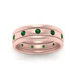Load image into Gallery viewer, trio-stack-station-emerald-band-in-rose-gold-FDM9236BGEMGR-NL-RG.jpg
