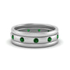 Load image into Gallery viewer, trio-stack-station-emerald-band-in-white-gold-FDM9236BGEMGR-NL-WG.jpg