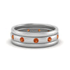 Load image into Gallery viewer, trio-stack-station-orange-sapphire-band-in-white-gold-FDM9236BGSAOR-NL-WG.jpg