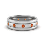 Load image into Gallery viewer, trio-stack-station-orange-sapphire-band-in-white-gold-FDM9236BGSAOR-NL-WG.jpg
