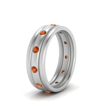 Load image into Gallery viewer, trio-stack-station-orange-sapphire-band-in-white-gold-FDM9236BGSAOR-NL-WG.jpg
