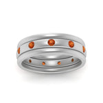 Load image into Gallery viewer, trio-stack-station-orange-sapphire-band-in-white-gold-FDM9236BGSAOR-NL-WG.jpg
