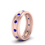 Load image into Gallery viewer, trio-stack-station-sapphire-band-in-rose-gold-FDM9236BGSABL-NL-RG.jpg
