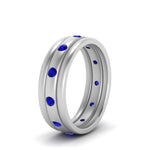 Load image into Gallery viewer, trio-stack-station-sapphire-band-in-white-gold-FDM9236BGSABL-NL-WG.jpg
