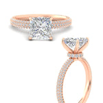 Load image into Gallery viewer, triple-row-diamond-pavé-bridal-ring-in-rose-gold-fd11557prr-nl-rg.jpg