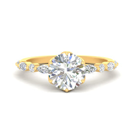 Tulip Setting Round Diamond Engagement Ring