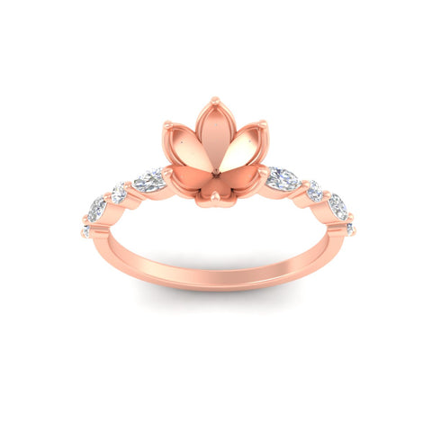 Tulip Setting Semi Mount Diamond Ring