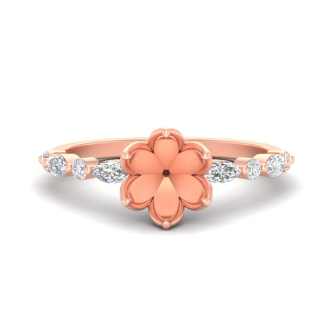 Tulip Setting Semi Mount Diamond Ring