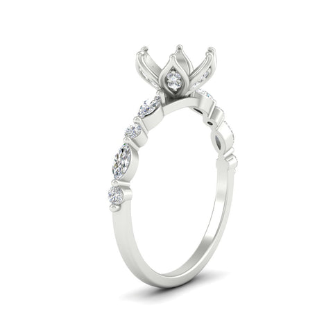 Tulip Setting Semi Mount Diamond Ring