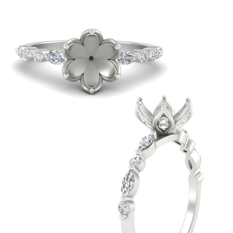 Tulip Setting Semi Mount Diamond Ring