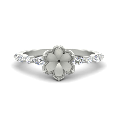 Tulip Setting Semi Mount Diamond Ring