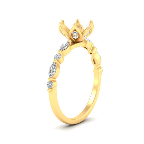 Tulip Setting Semi Mount Diamond Ring