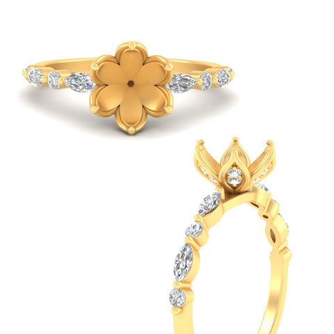 Tulip Setting Semi Mount Diamond Ring
