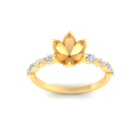 Tulip Setting Semi Mount Diamond Ring
