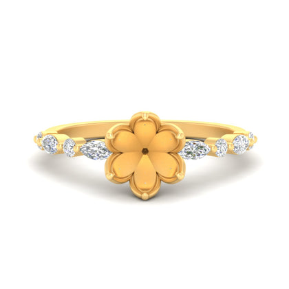 Tulip Setting Semi Mount Diamond Ring
