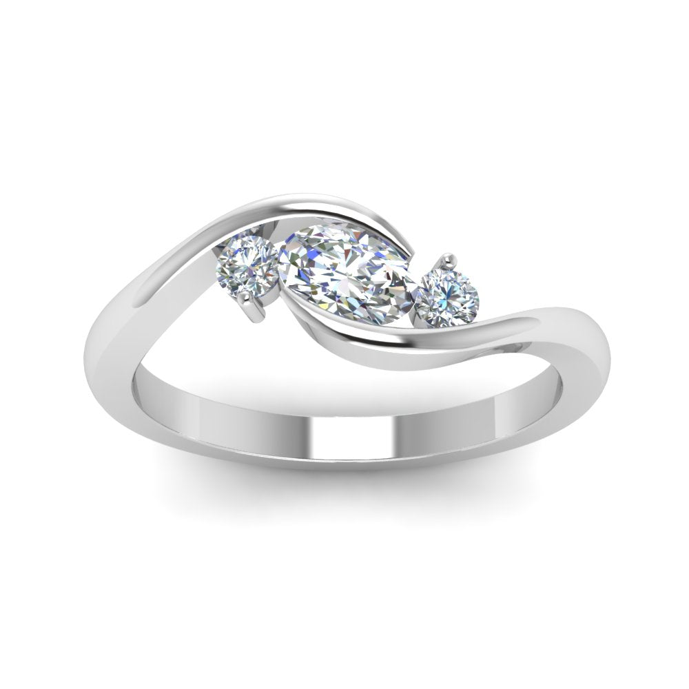 Twist 3 Stone Engagement Ring