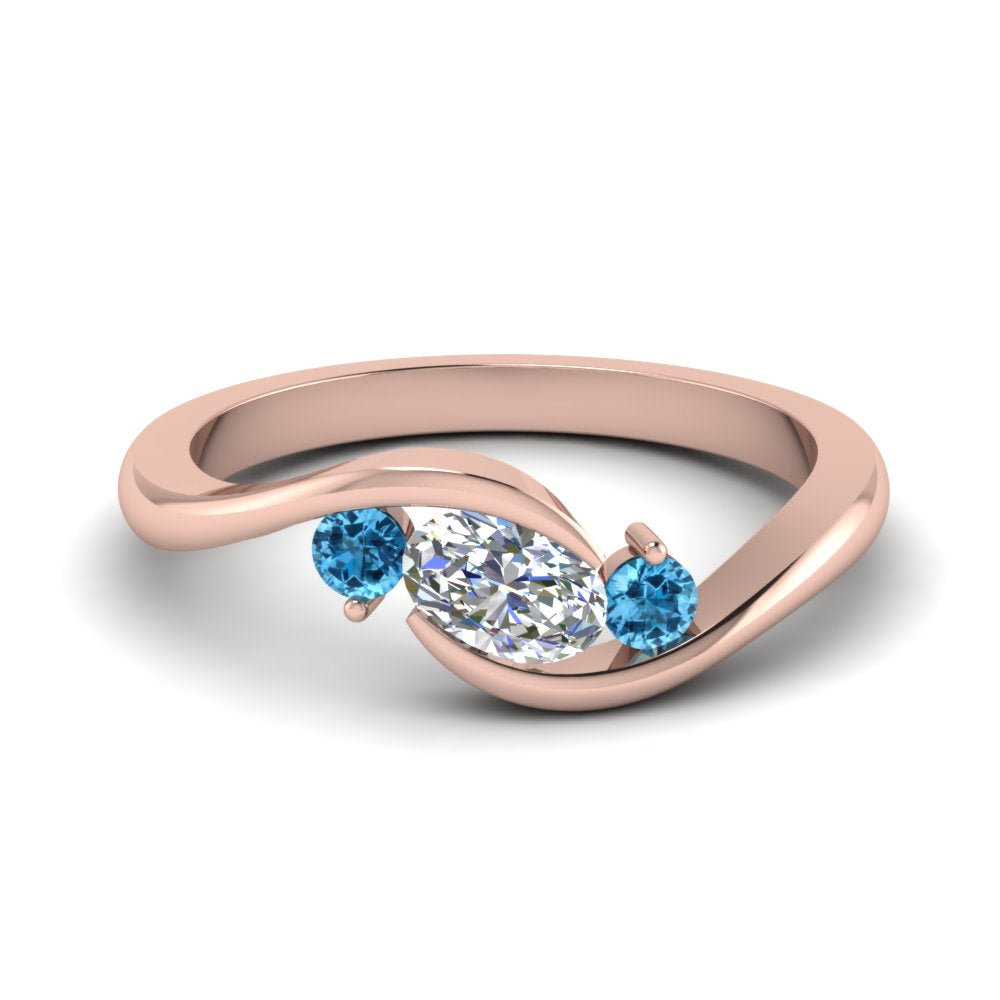 Twist 3 Stone Engagement Ring