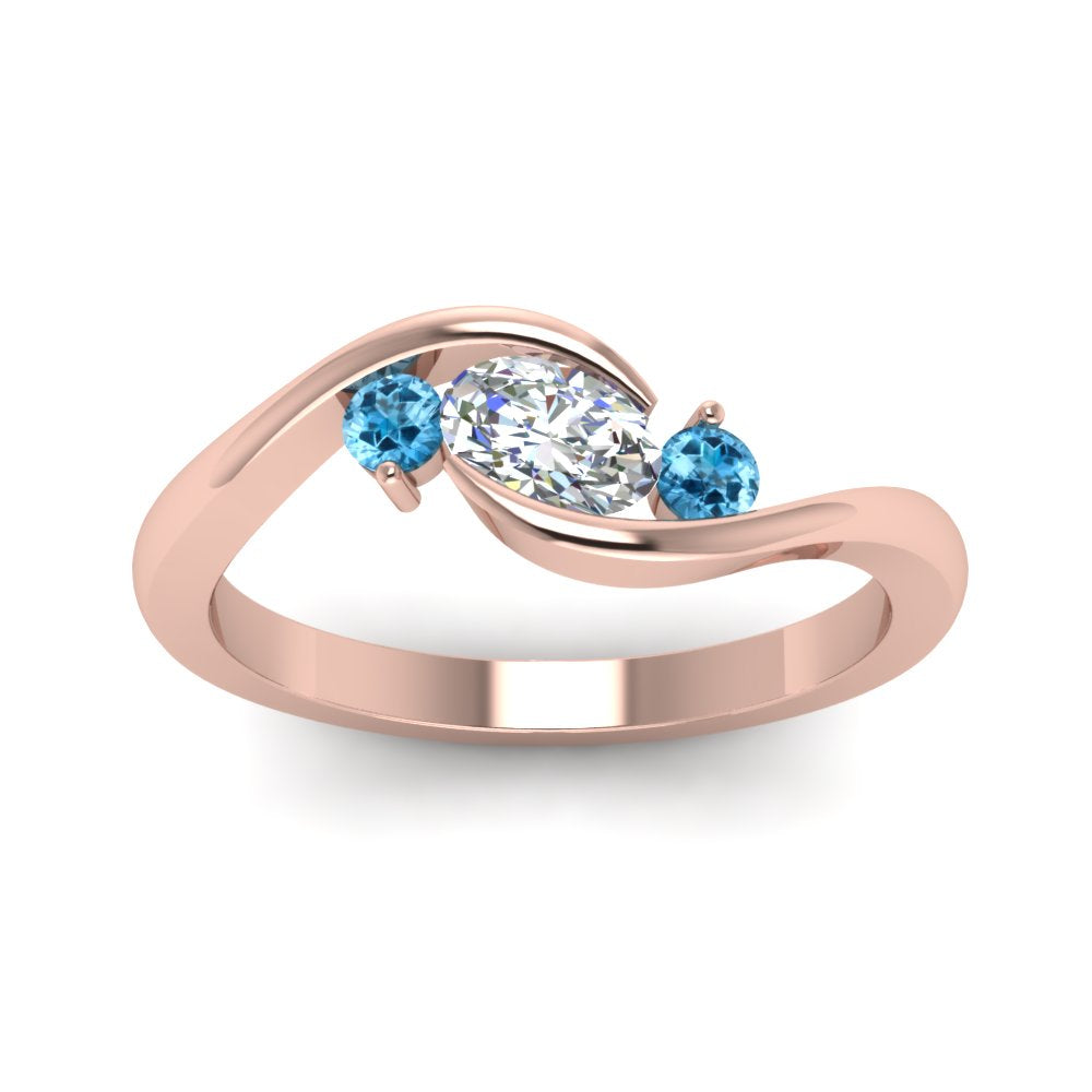 Twist 3 Stone Engagement Ring