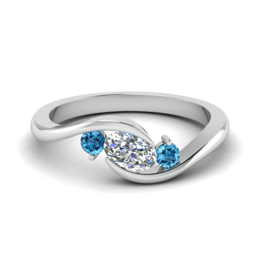 Twist 3 Stone Engagement Ring
