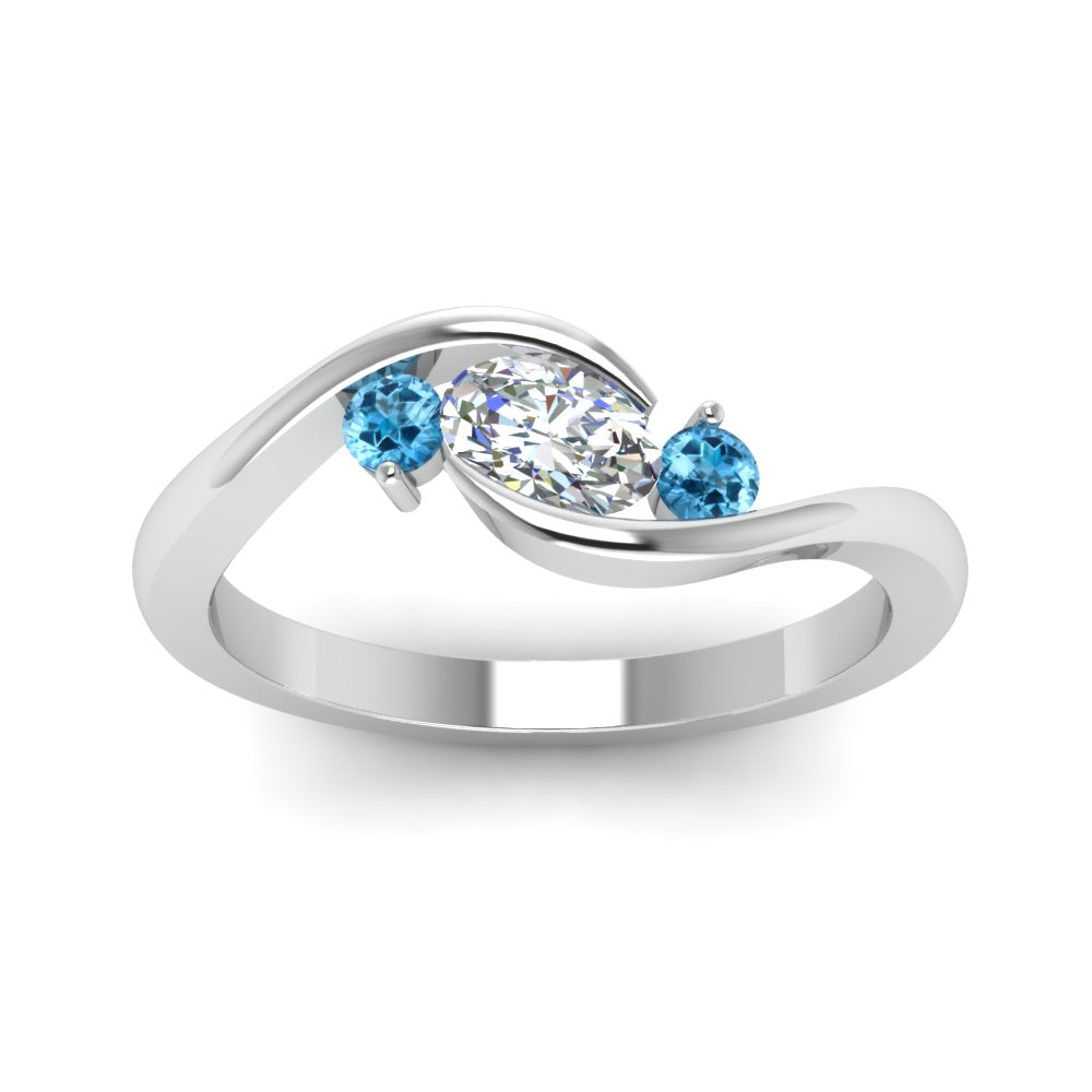 Twist 3 Stone Engagement Ring