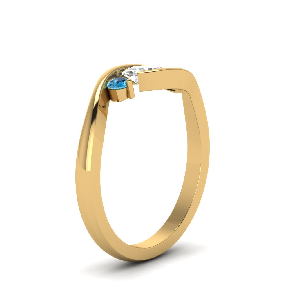 Twist 3 Stone Engagement Ring