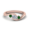 Load image into Gallery viewer, twist-3-stone-engagement-ring-with-emerald-in-rose-gold-FD8896GEMGR-NL-RG