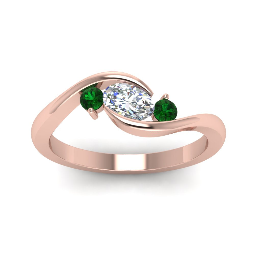 Twist 3 Stone Engagement Ring