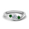 Load image into Gallery viewer, twist-3-stone-engagement-ring-with-emerald-in-white-gold-FD8896GEMGR-NL-WG