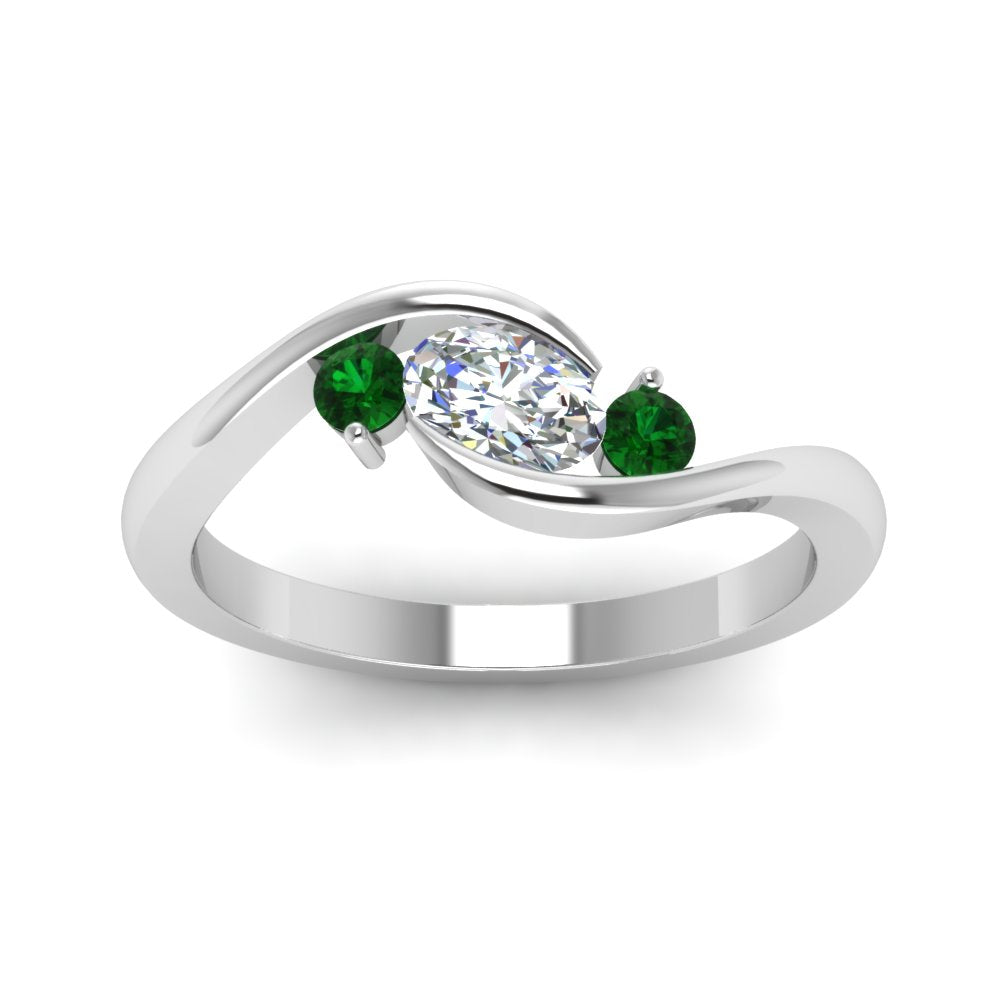 Twist 3 Stone Engagement Ring