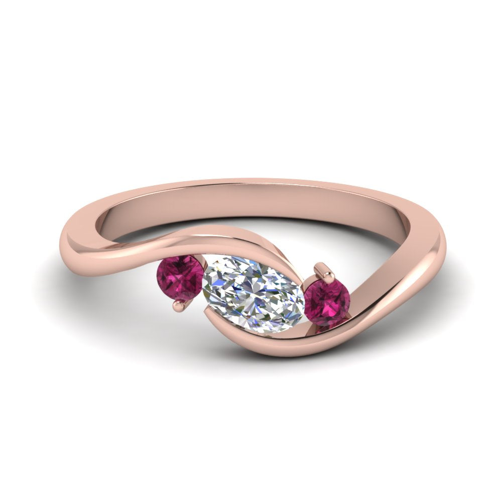 Twist 3 Stone Engagement Ring