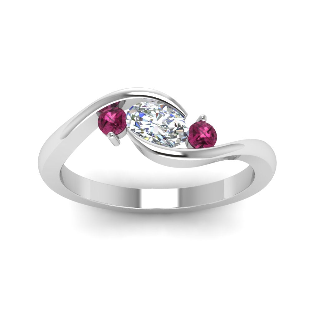 Twist 3 Stone Engagement Ring