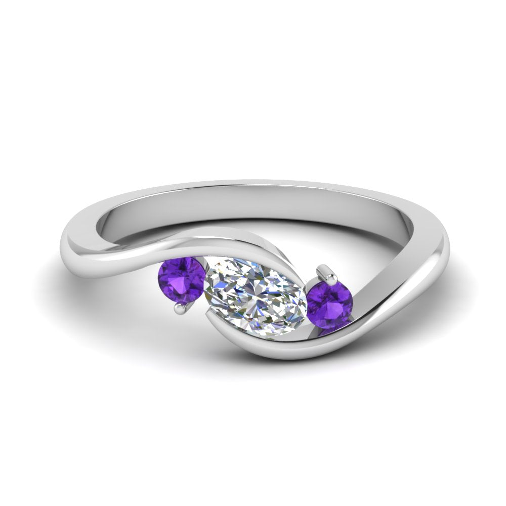 Twist 3 Stone Engagement Ring