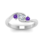 Load image into Gallery viewer, Twist 3 Stone Engagement Ring
