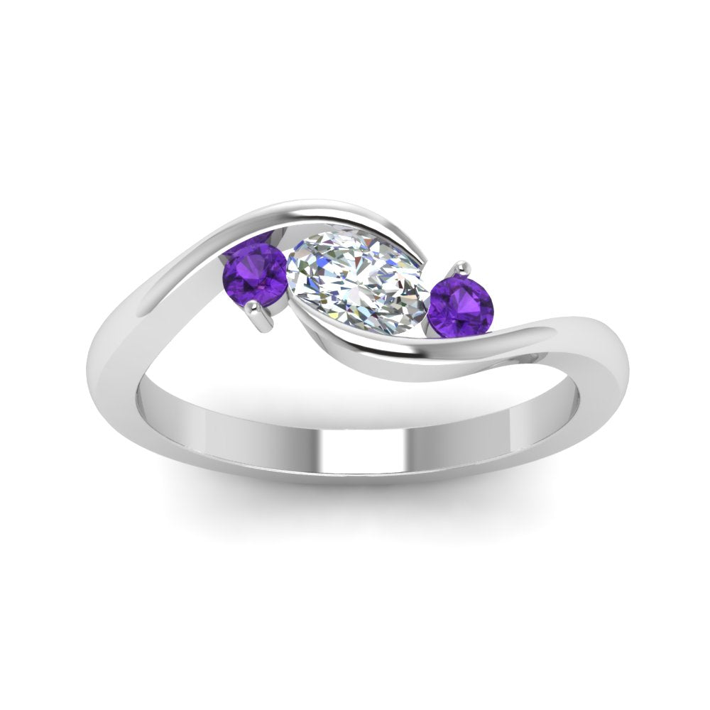 Twist 3 Stone Engagement Ring